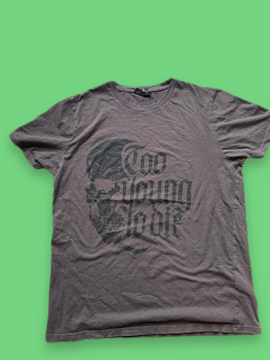 Rubynee Vintage y2k regular fit grey tshirt