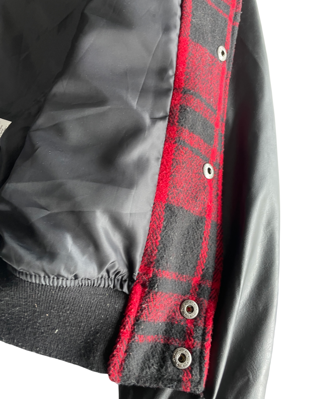 Tartan Red Topman Checkered Leather Jacket - Size Small (SKU 4619)