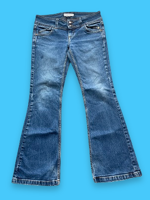 Rubynee Vintage y2k women blue bootcut jeans trouser