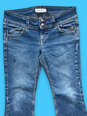 Rubynee Vintage y2k women blue bootcut jeans trouser