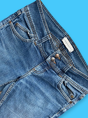 Rubynee Vintage y2k women blue bootcut jeans trouser