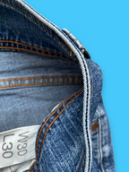 Rubynee Vintage y2k women blue bootcut jeans trouser