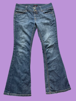 Rubynee Vintage y2k women blue bootcut jeans trouser