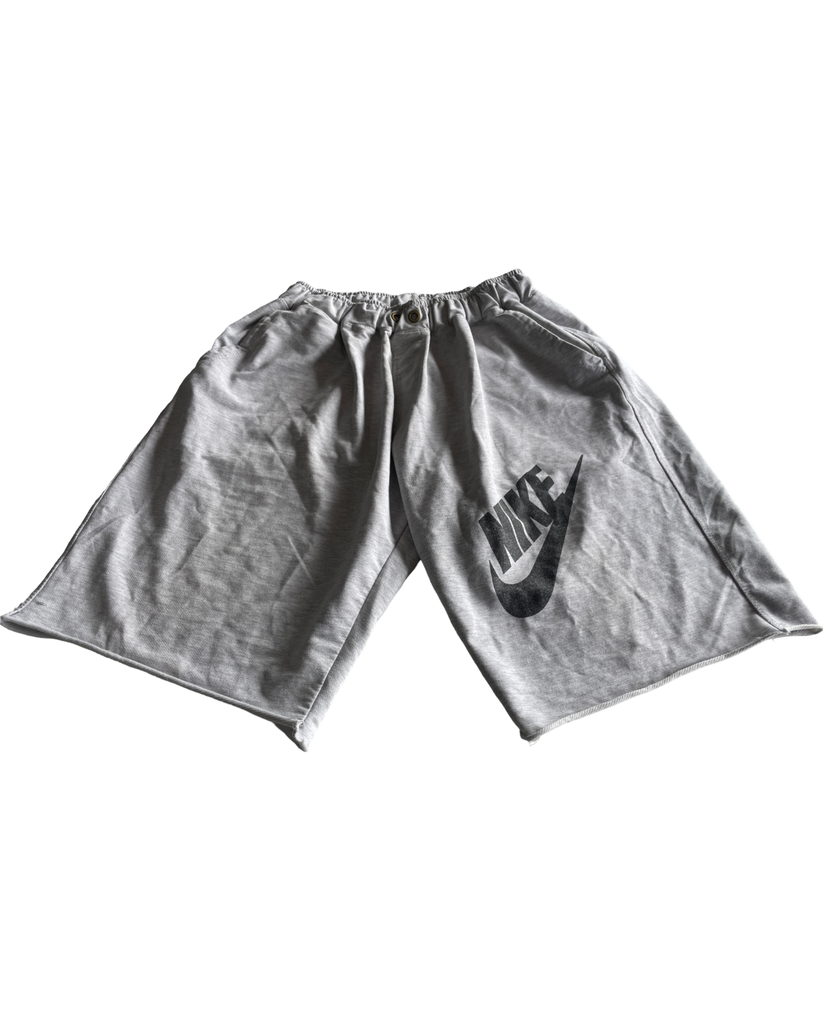 Vintage Grey Nike Fleece Shorts for Men - Size S/M (SKU 4626)
