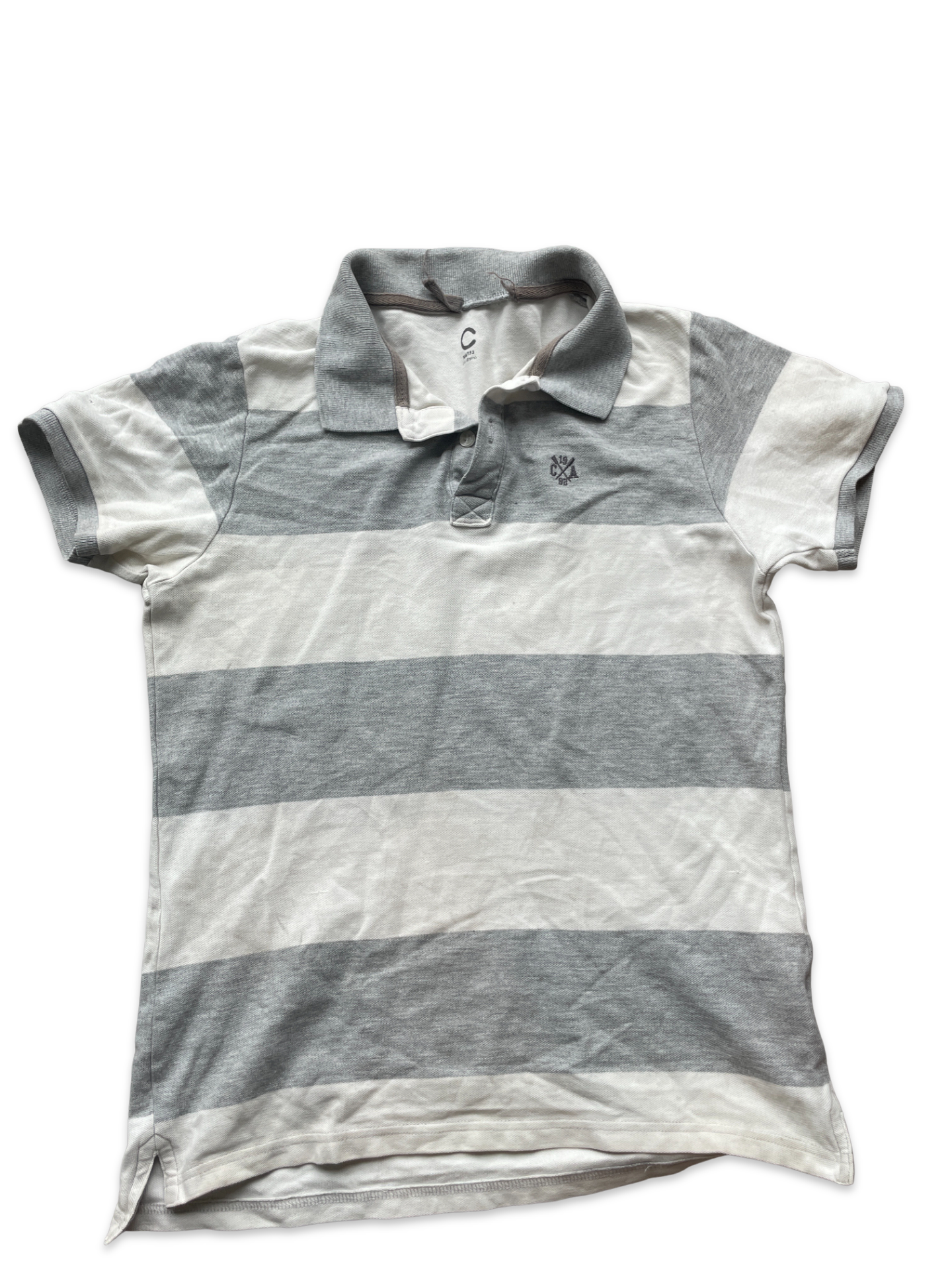 Rubynee Vintage y2k Jack and jones polo shirt in grey and white