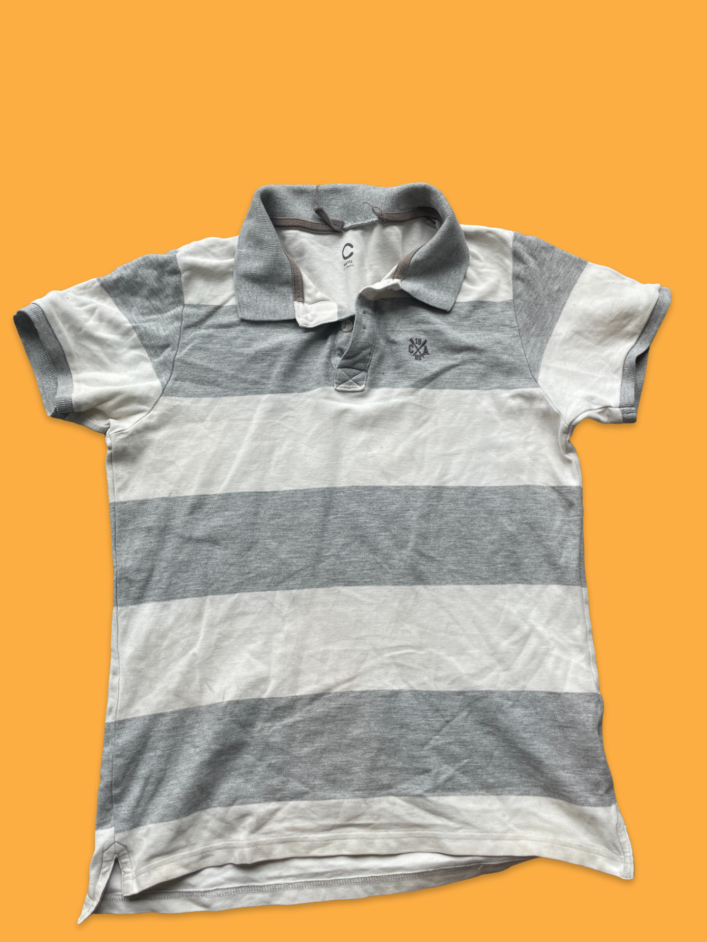 Rubynee Vintage y2k Jack and jones polo shirt in grey and white