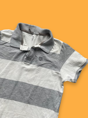 Rubynee Vintage y2k Jack and jones polo shirt in grey and white