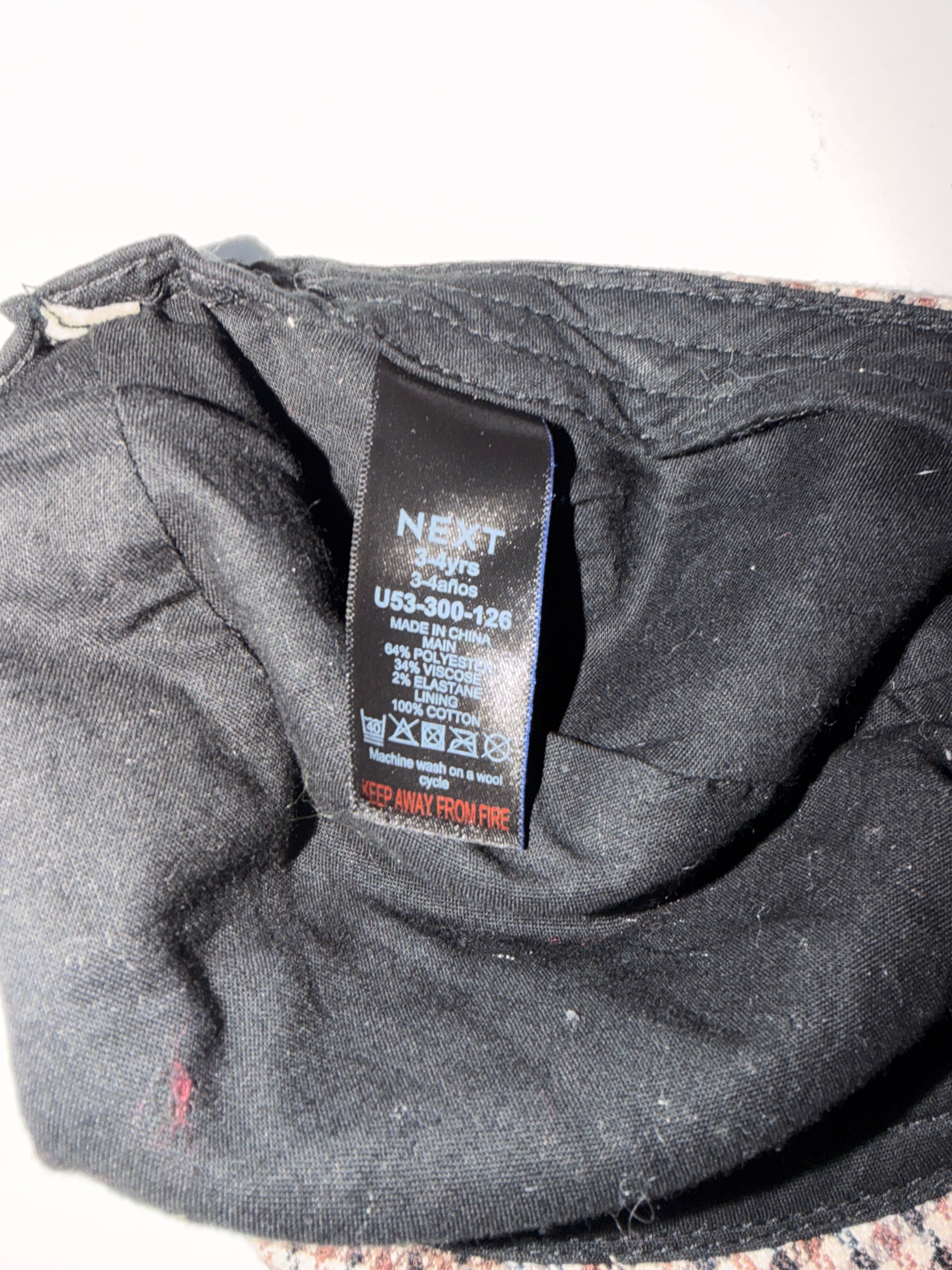 Kids Boys Child Tweed Flat Cap Next Check Wool Blend Herringbone Hat 3-4 Years Old SKU 7190