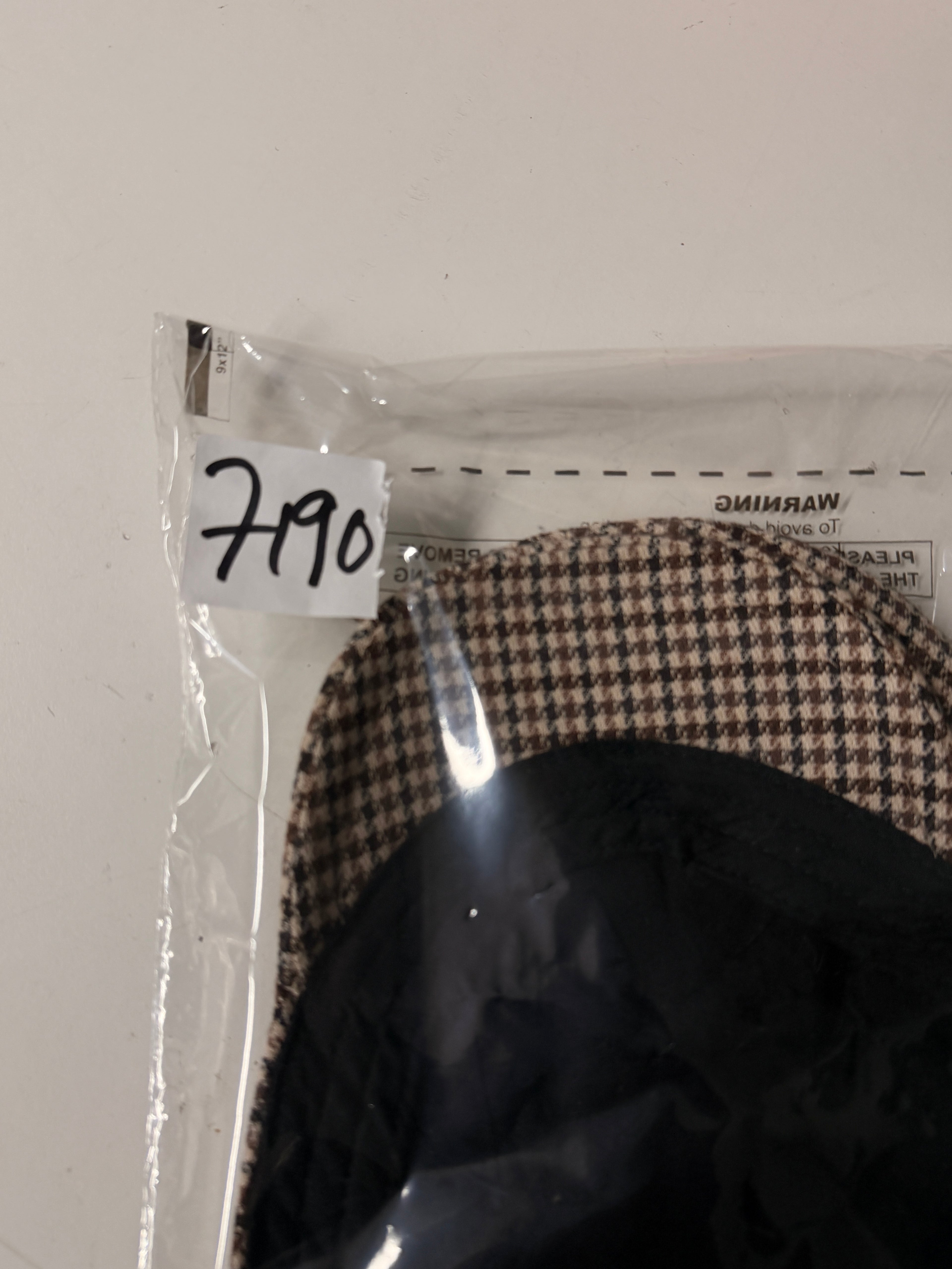 Kids Boys Child Tweed Flat Cap Next Check Wool Blend Herringbone Hat 3-4 Years Old SKU 7190