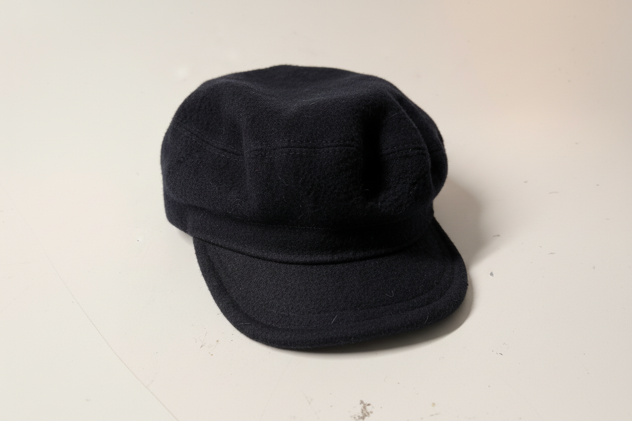 Vintage Mens Gottmann Black Winter Flat Cap One Size SKU 7196