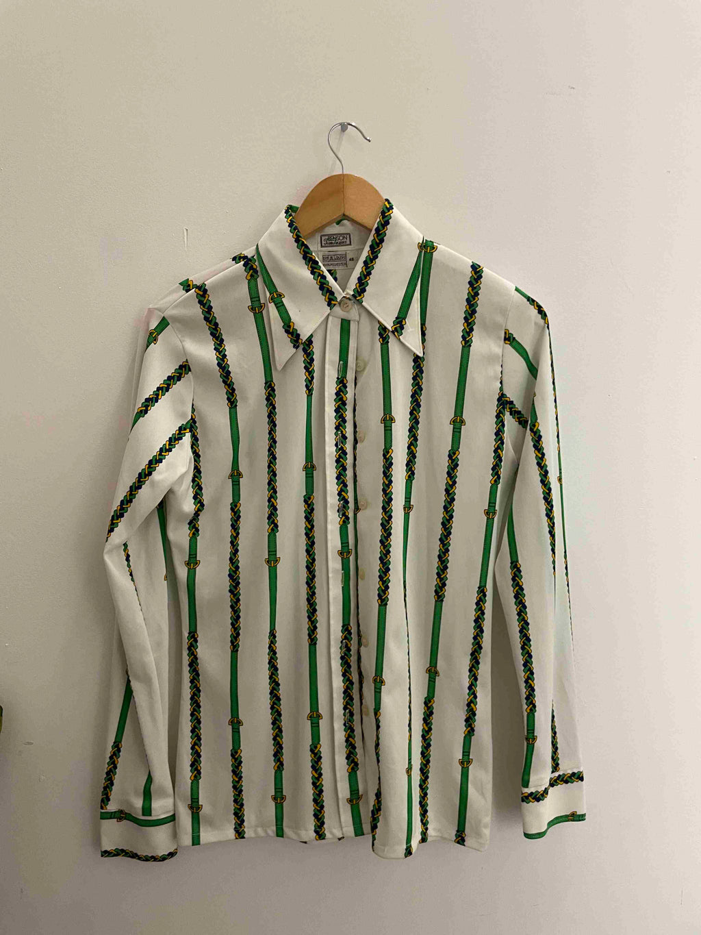 Vintage benson jean jacques white vertical stripe medium shirt