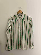 Vintage benson jean jacques white vertical stripe medium shirt