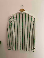 Vintage benson jean jacques white vertical stripe medium shirt