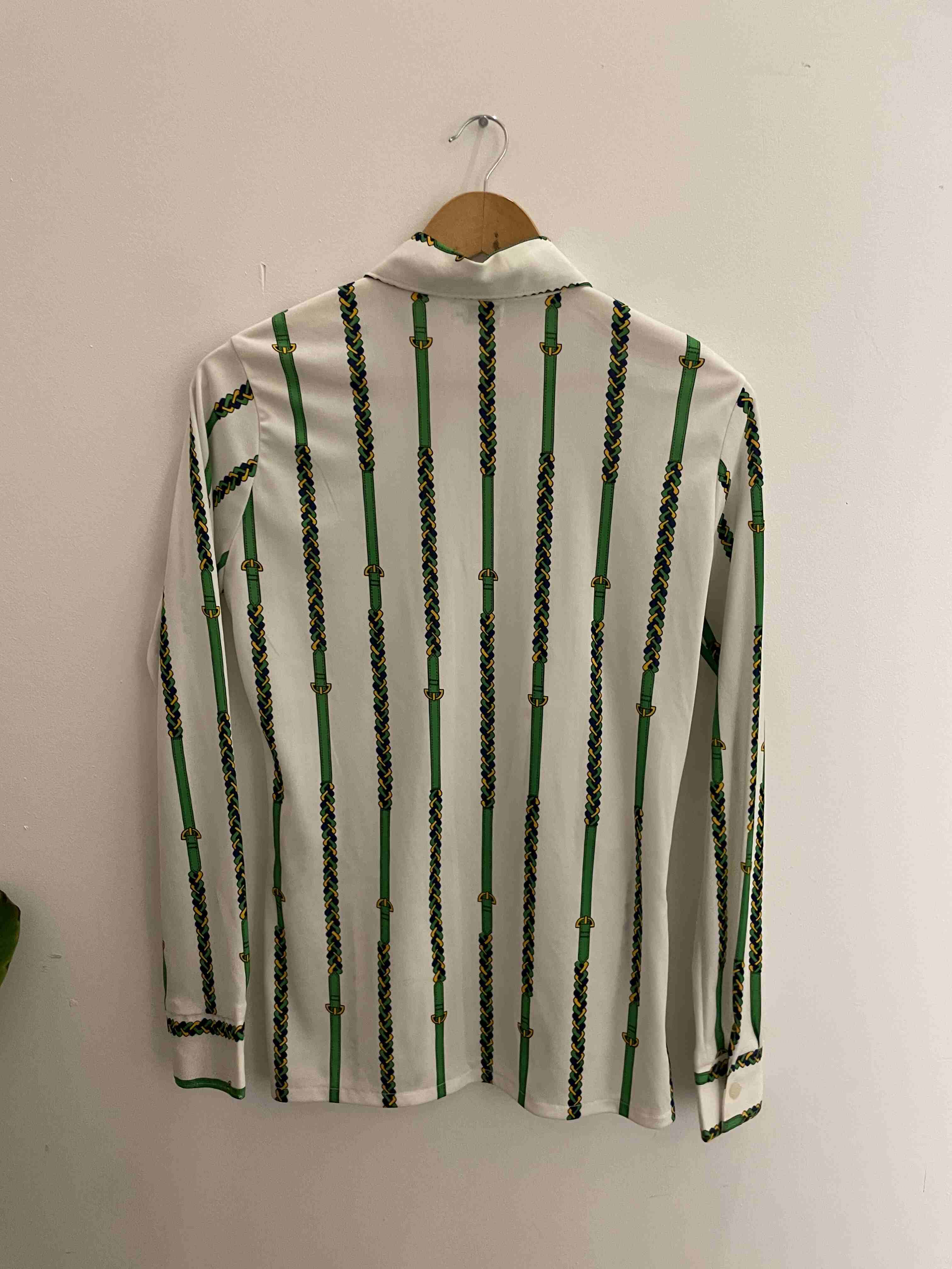 Vintage benson jean jacques white vertical stripe medium shirt