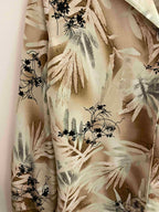 Vintage cream floral pattern small long sleeve shirt