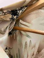 Vintage cream floral pattern small long sleeve shirt