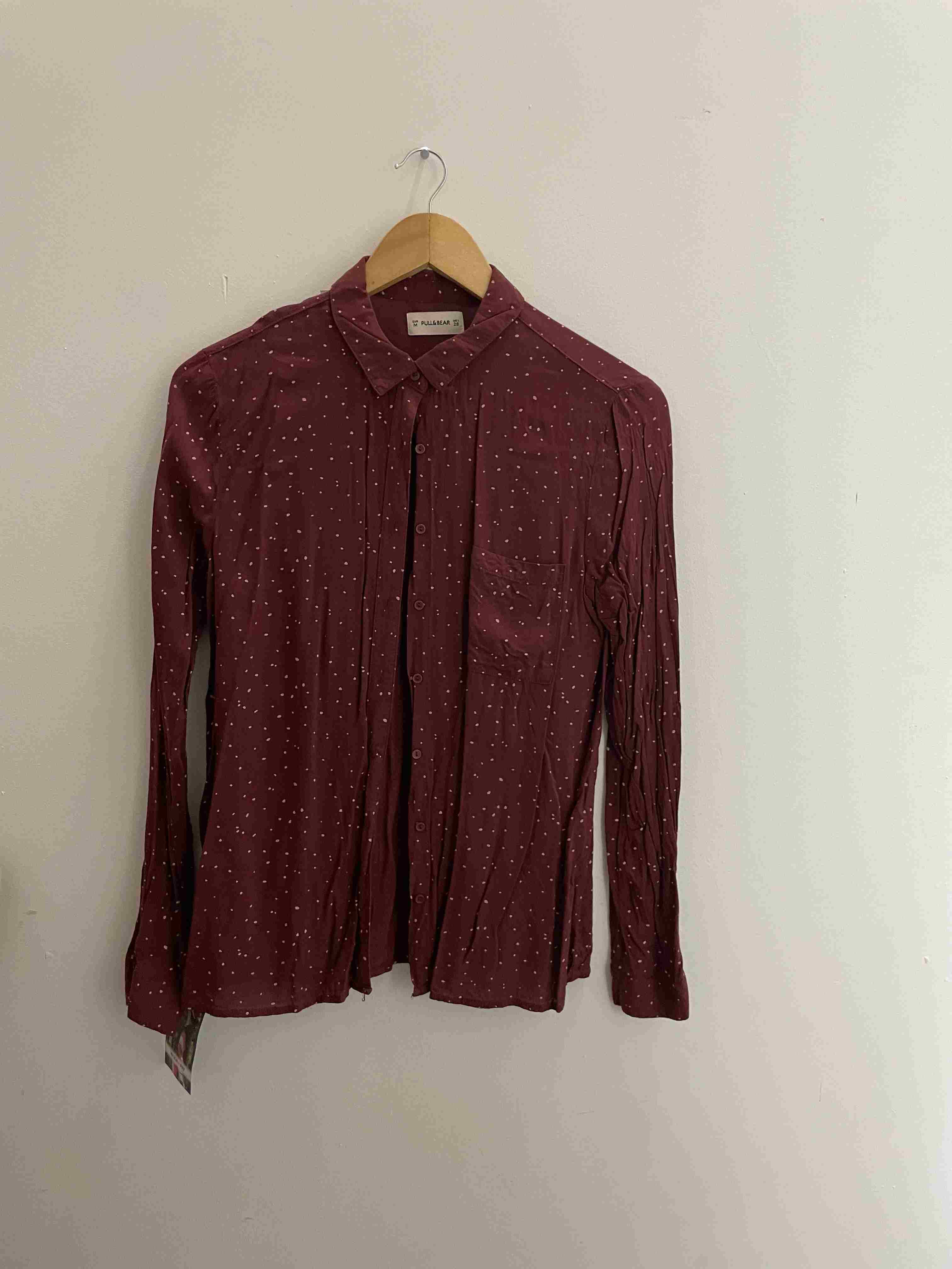 Vintage pull & bear brown dotted pattern medium mens shirt