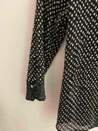 Vintage petite black dotted pattern women top size 10