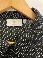 Vintage petite black dotted pattern women top size 10