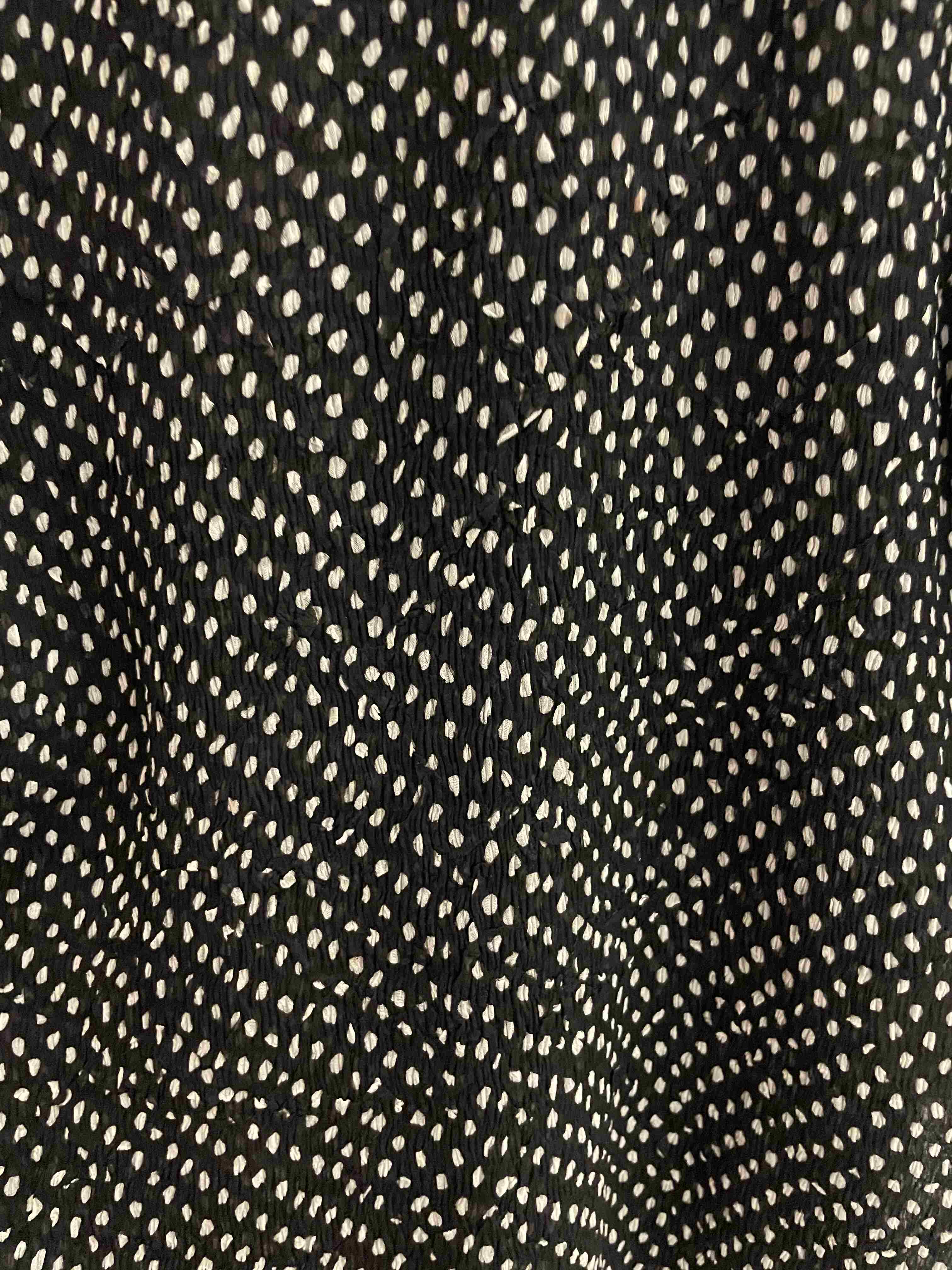 Vintage petite black dotted pattern women top size 10