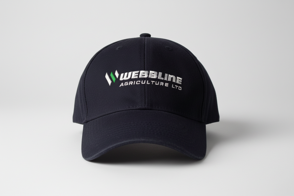 Vintage men Webline Agriculture LTD logo crest Black Baseball Cap SKU 7210