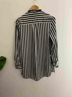 Vintage black and white vertical stripe long sleeve medium shirt
