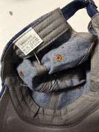 Vintage Women's Denim Baseball Cap with Rhinestone American Flag - Blue