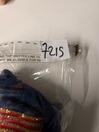 Vintage Women's Denim Baseball Cap with Rhinestone American Flag - Blue