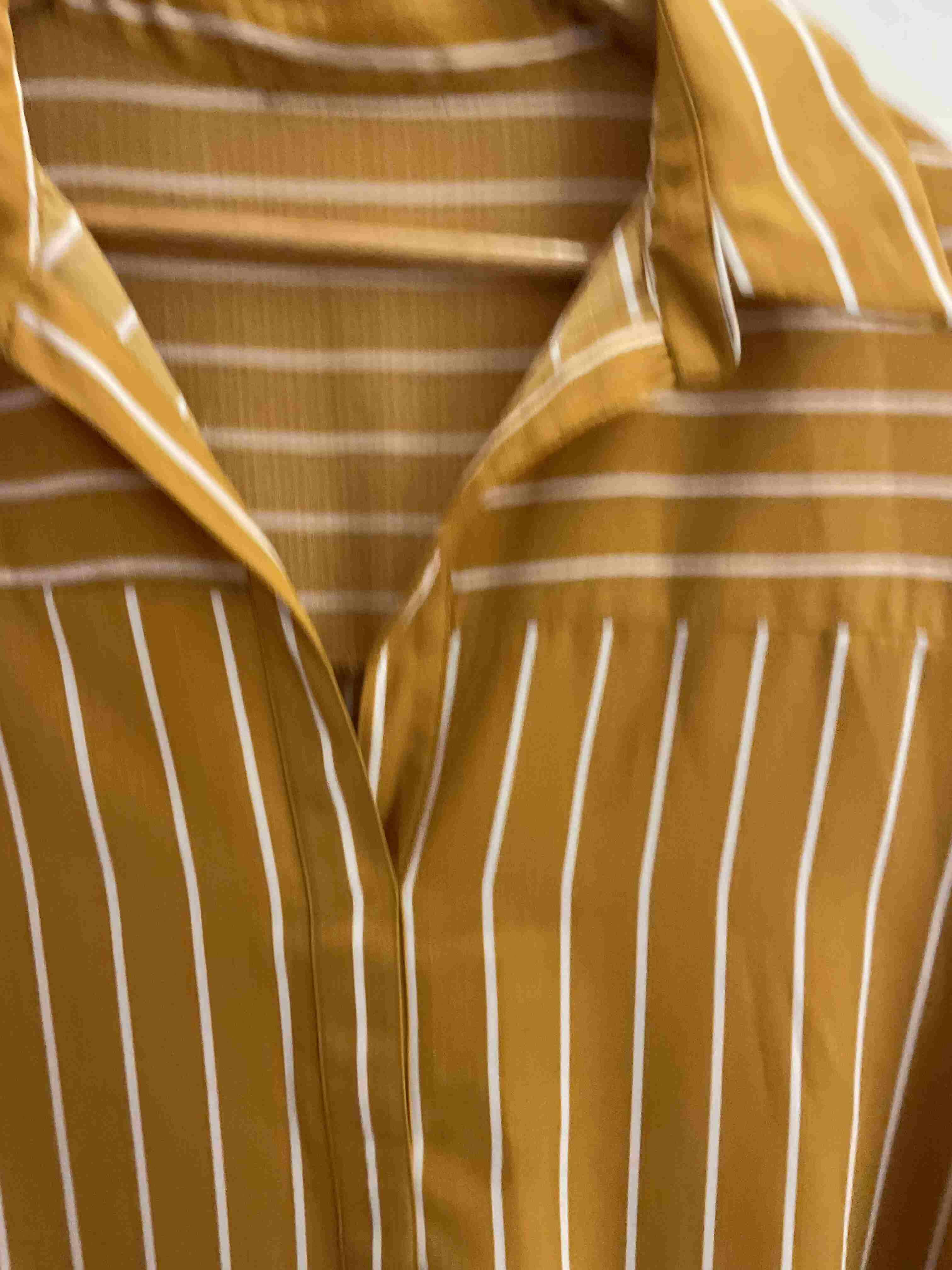 Vintage mustard yellow linen vertical stripe large top