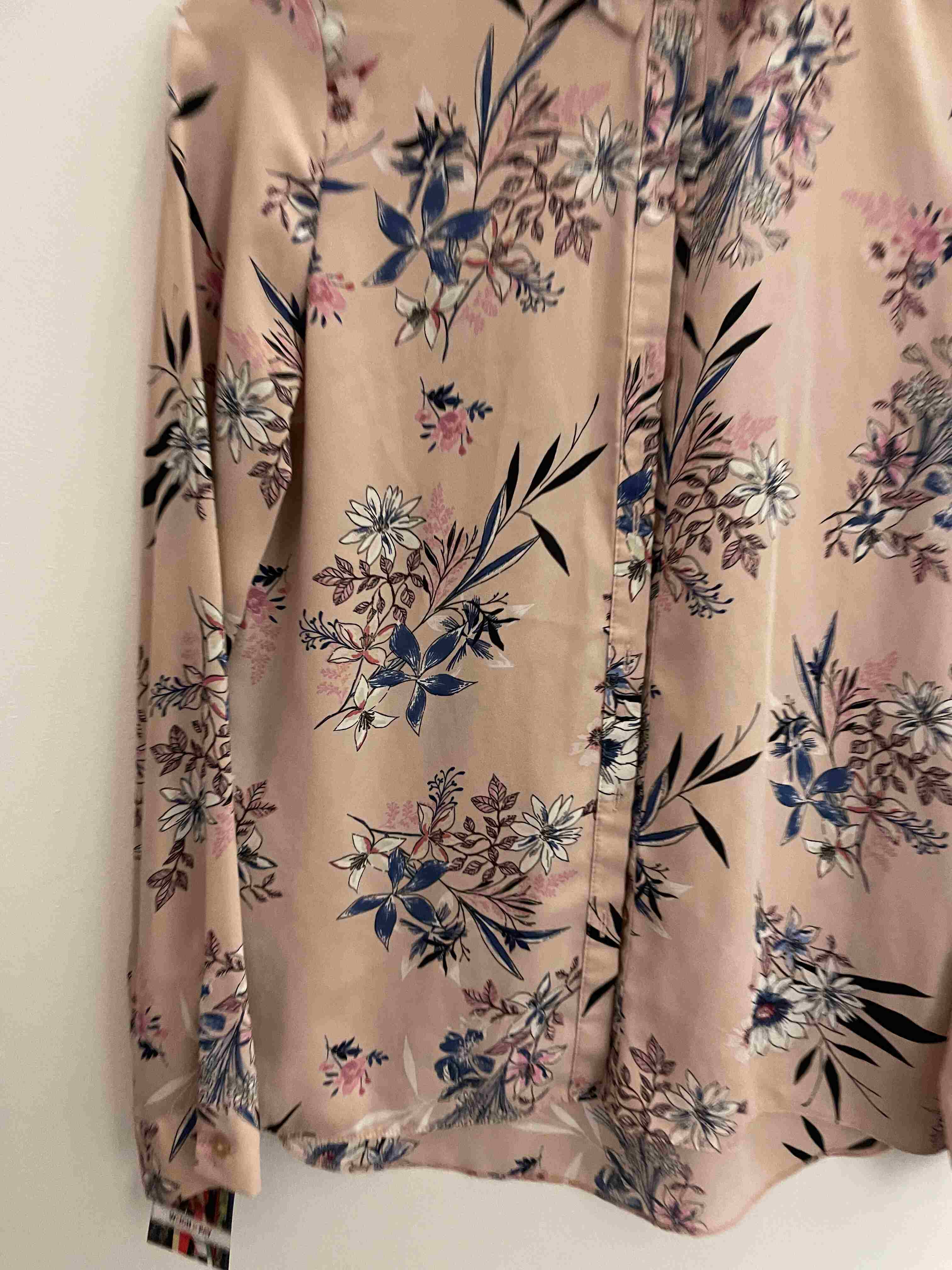 Vintage peach womens floral pattern long sleeve shirt size 8