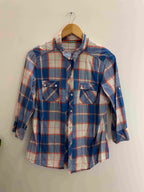 Vintage mark & spencer blue checkered womens small shirt