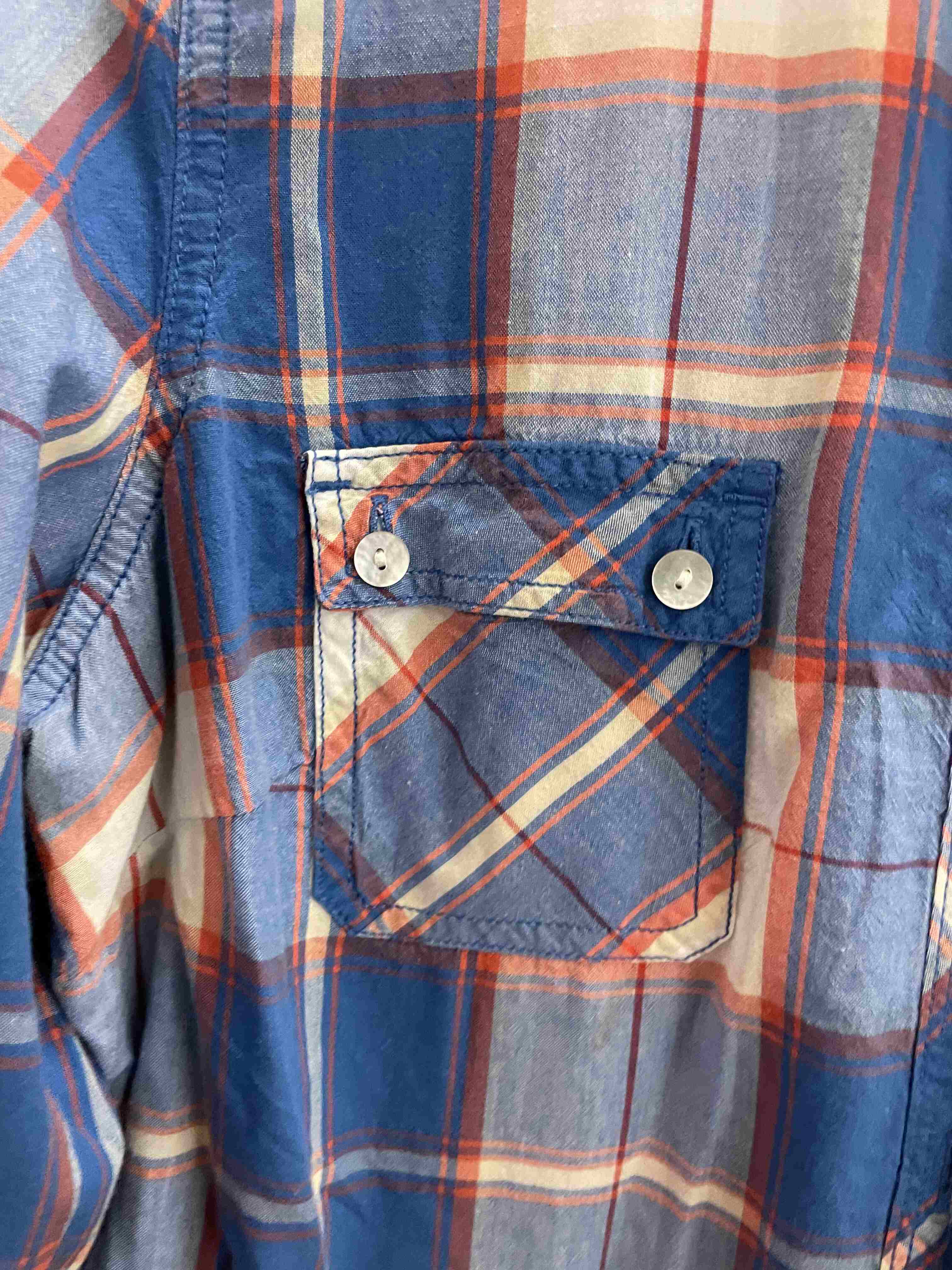 Vintage mark & spencer blue checkered womens small shirt
