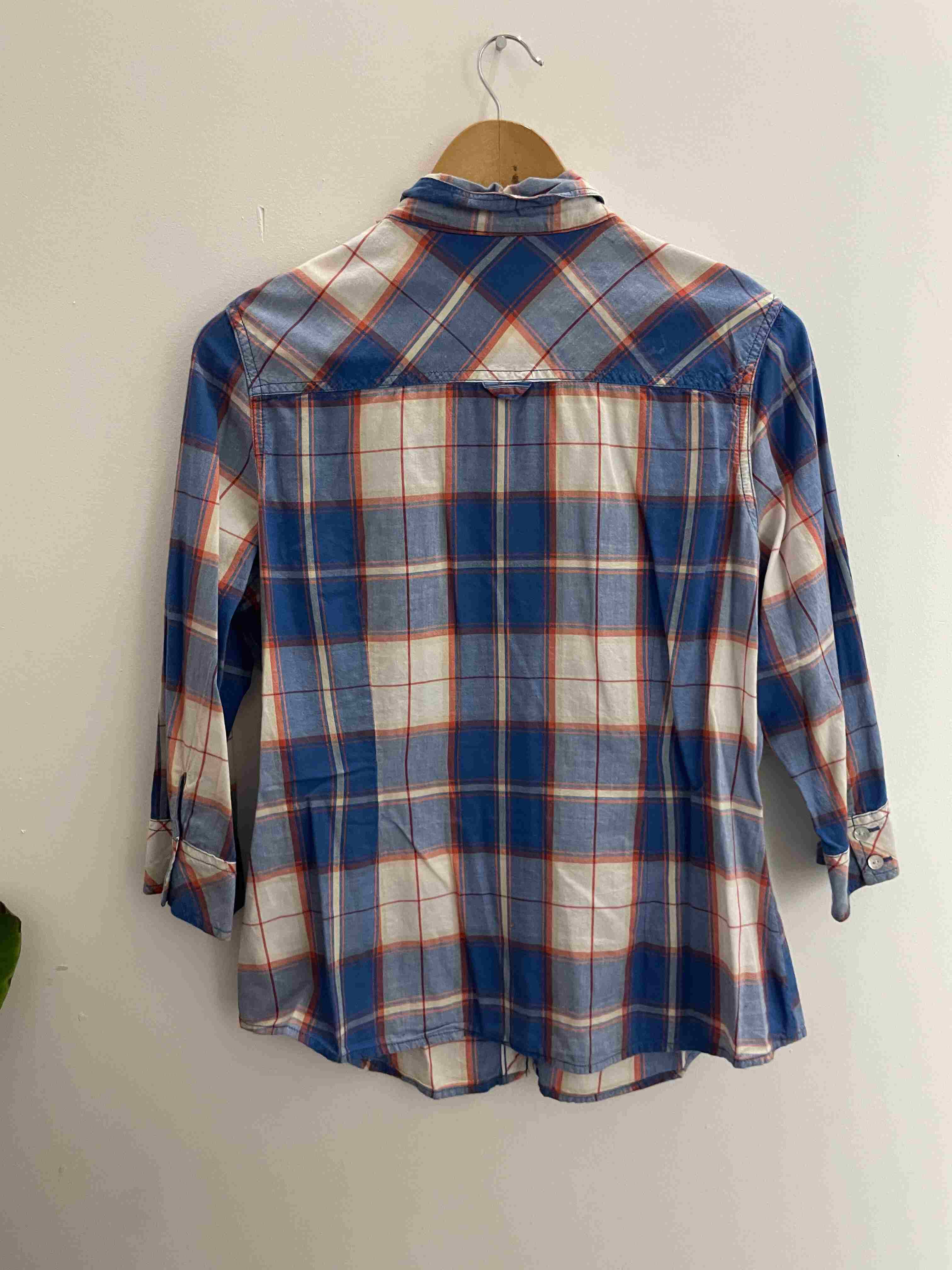 Vintage mark & spencer blue checkered womens small shirt