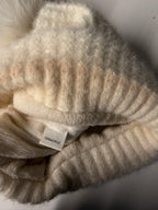 Cream knitted Beanie SKU 7220
