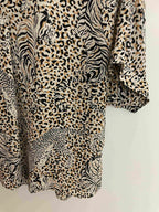 Vintage brown leaopard print pattern womens medium top