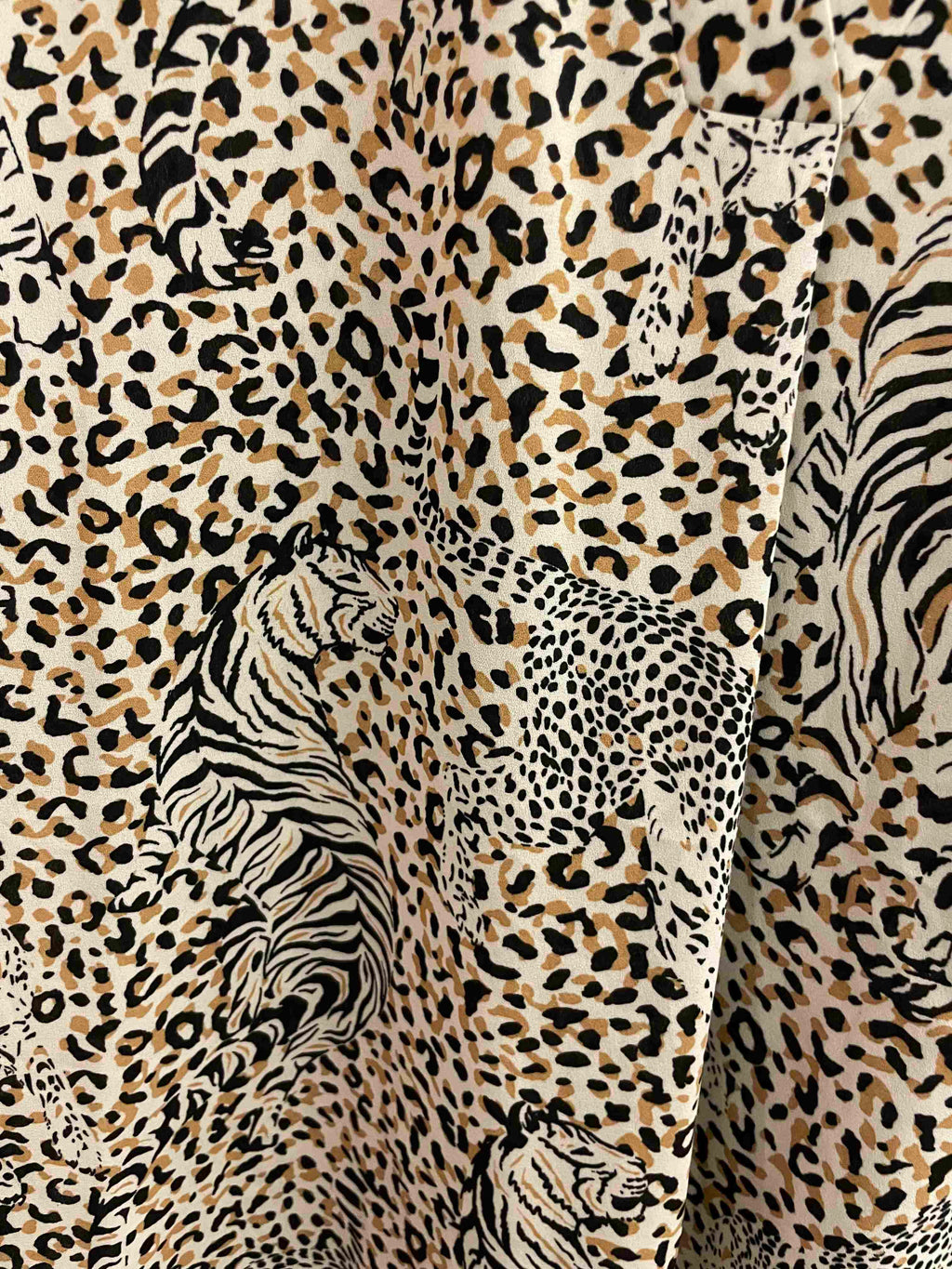 Vintage brown leaopard print pattern womens medium top