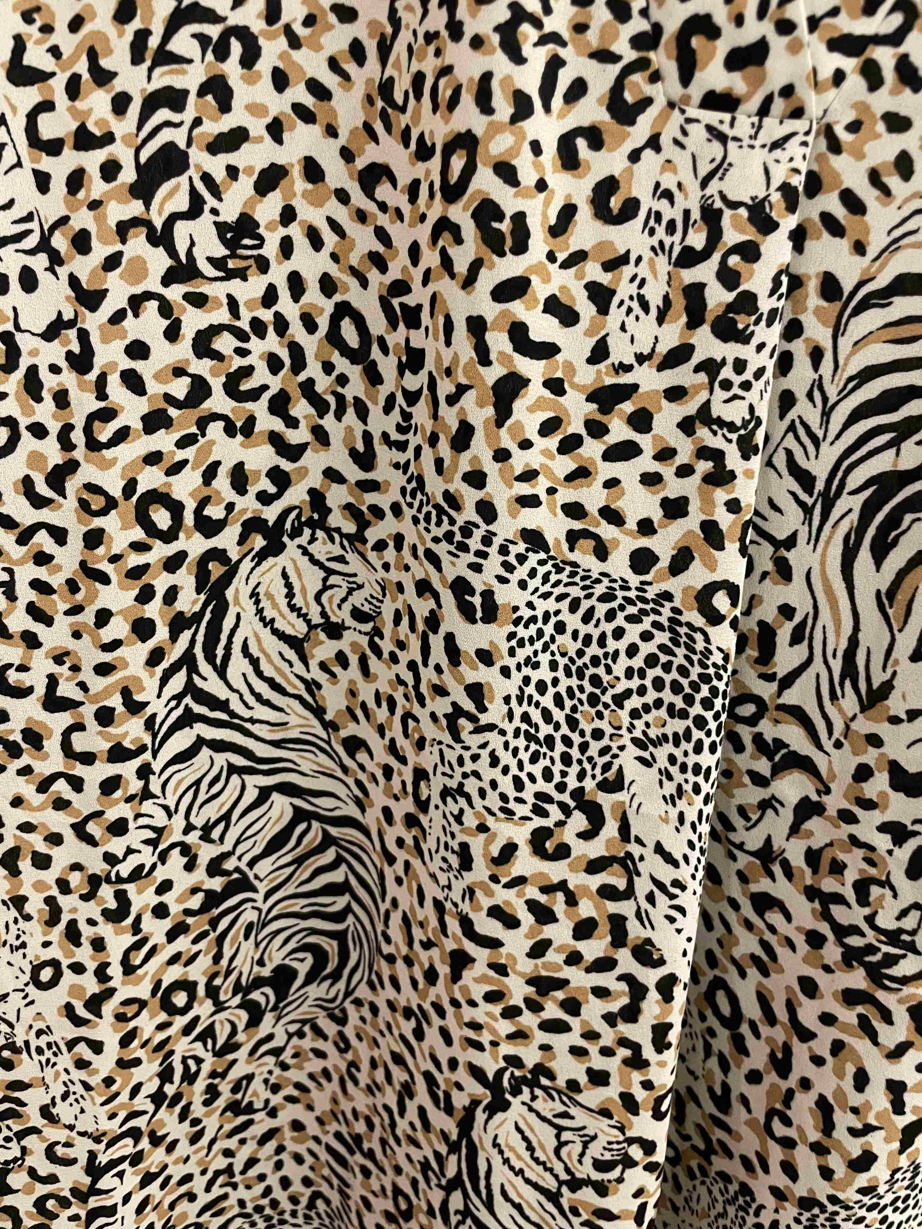 Vintage brown leaopard print pattern womens medium top