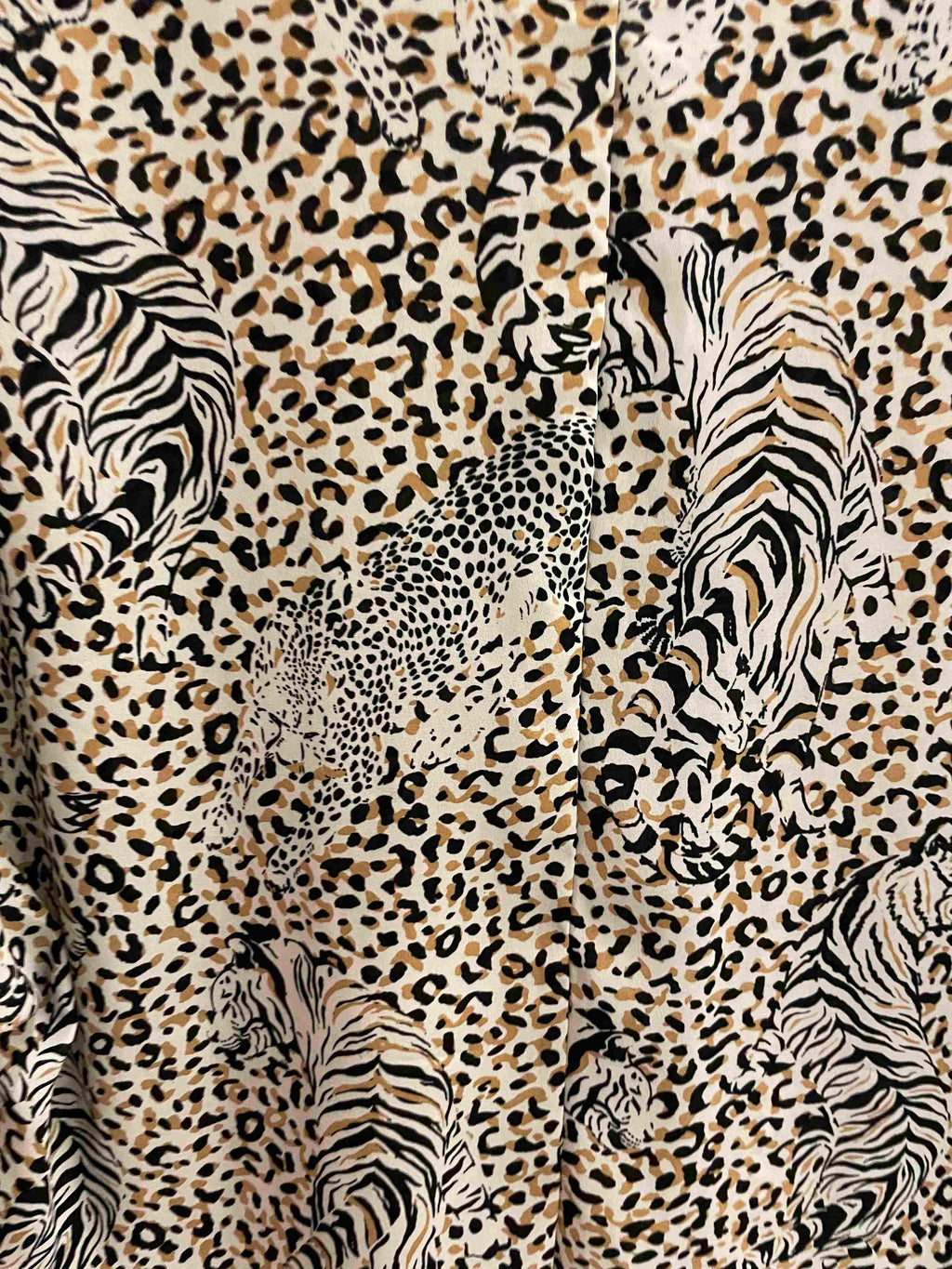 Vintage brown leaopard print pattern womens medium top