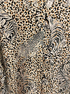 Vintage brown leaopard print pattern womens medium top