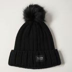 Vintage women Black Knit Pom-Pom Beanie SKU 7222