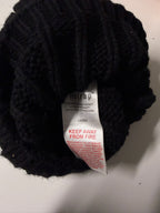 Vintage women Black Knit Pom-Pom Beanie SKU 7222