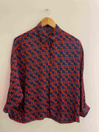 Vintage love pattern blue medium shirt