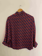 Vintage love pattern blue medium shirt
