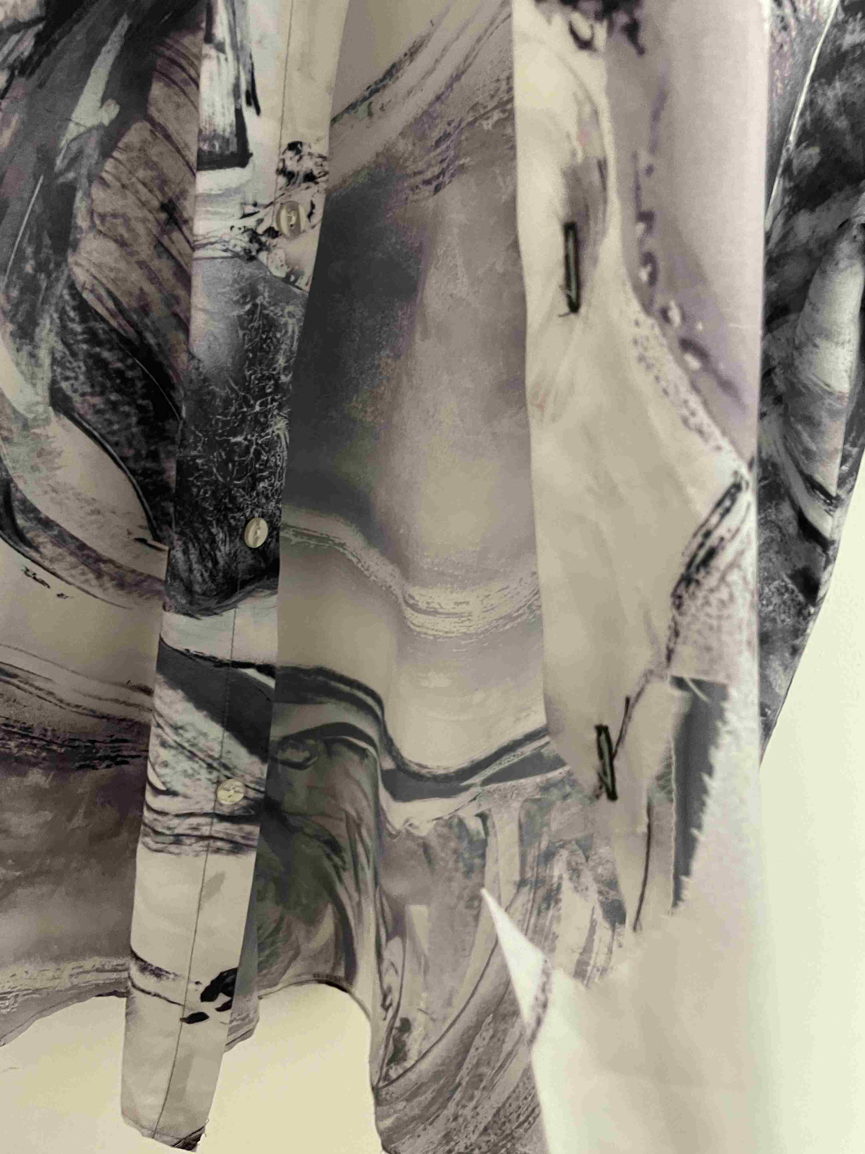 Vintage black and white abstract pattern medium short sleeve shirt
