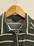 Vintage river island grey vertical stripe police shirt size 12