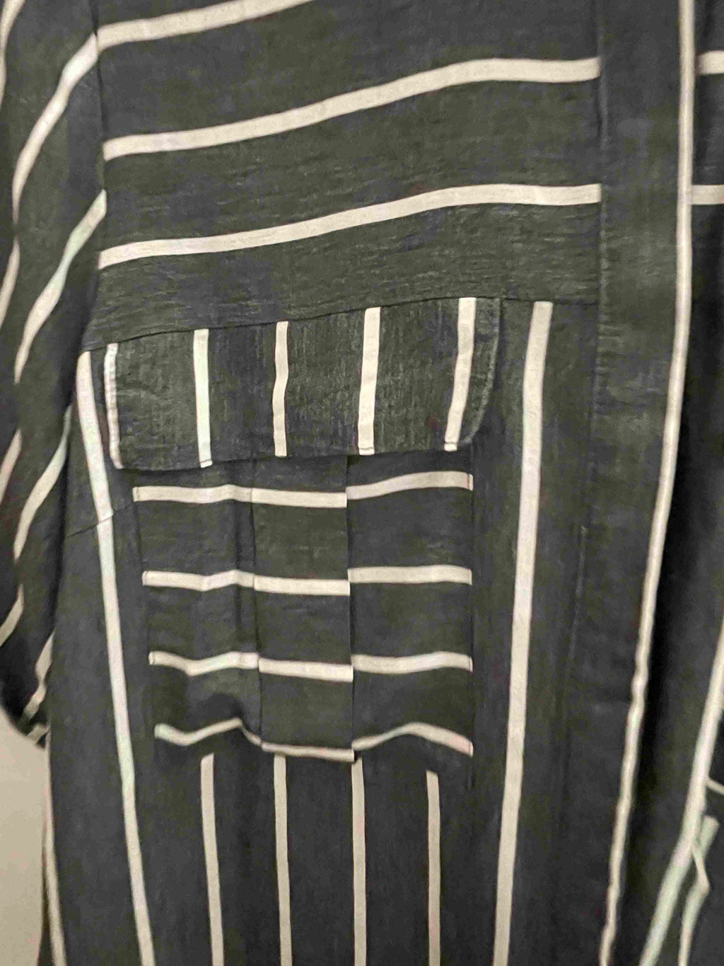 Vintage river island grey vertical stripe police shirt size 12
