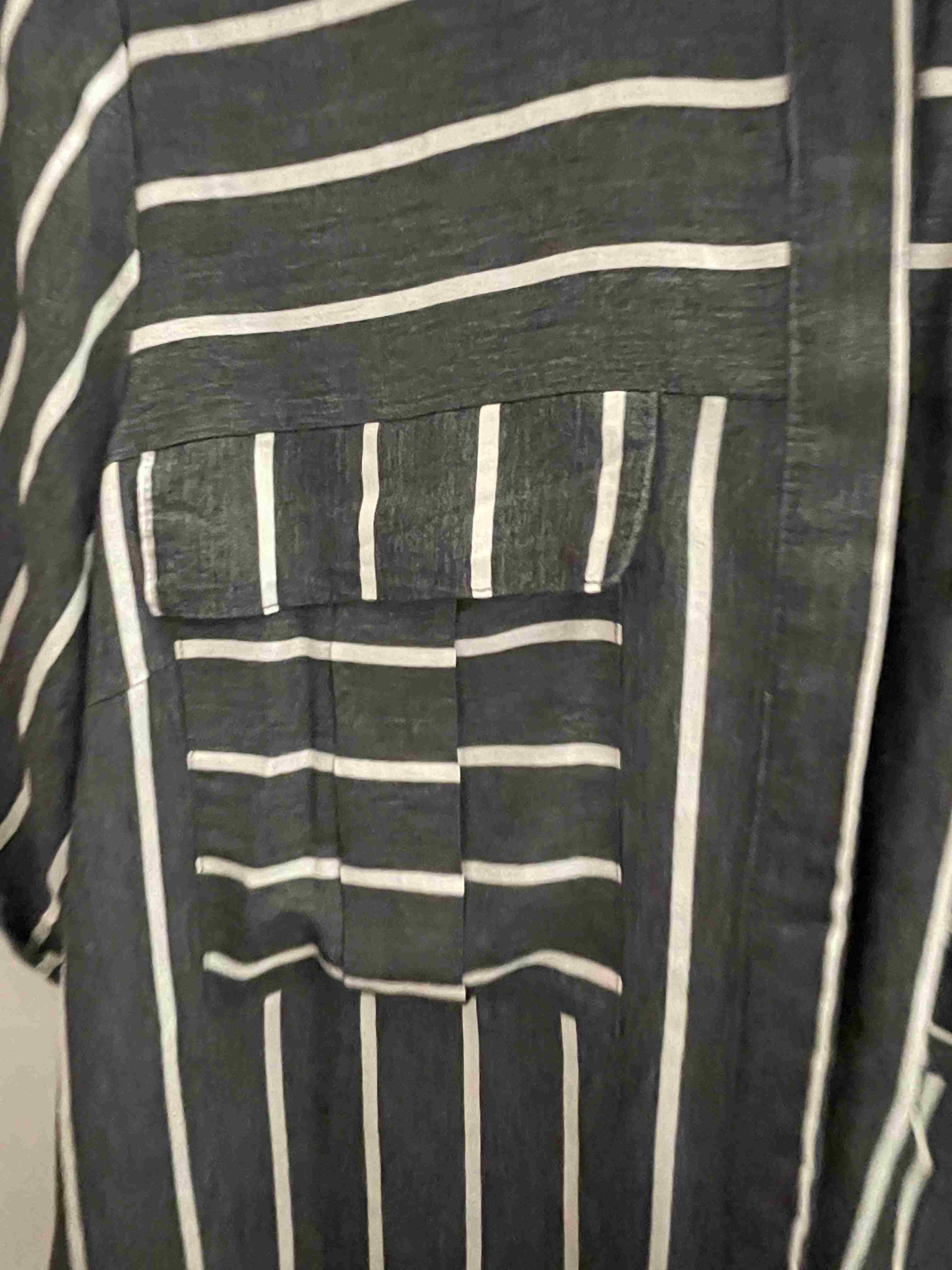 Vintage river island grey vertical stripe police shirt size 12