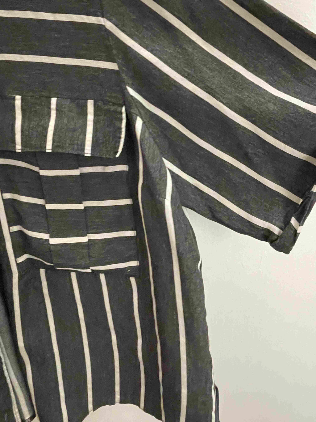 Vintage river island grey vertical stripe police shirt size 12