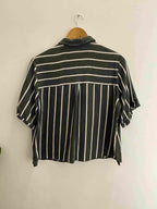Vintage river island grey vertical stripe police shirt size 12