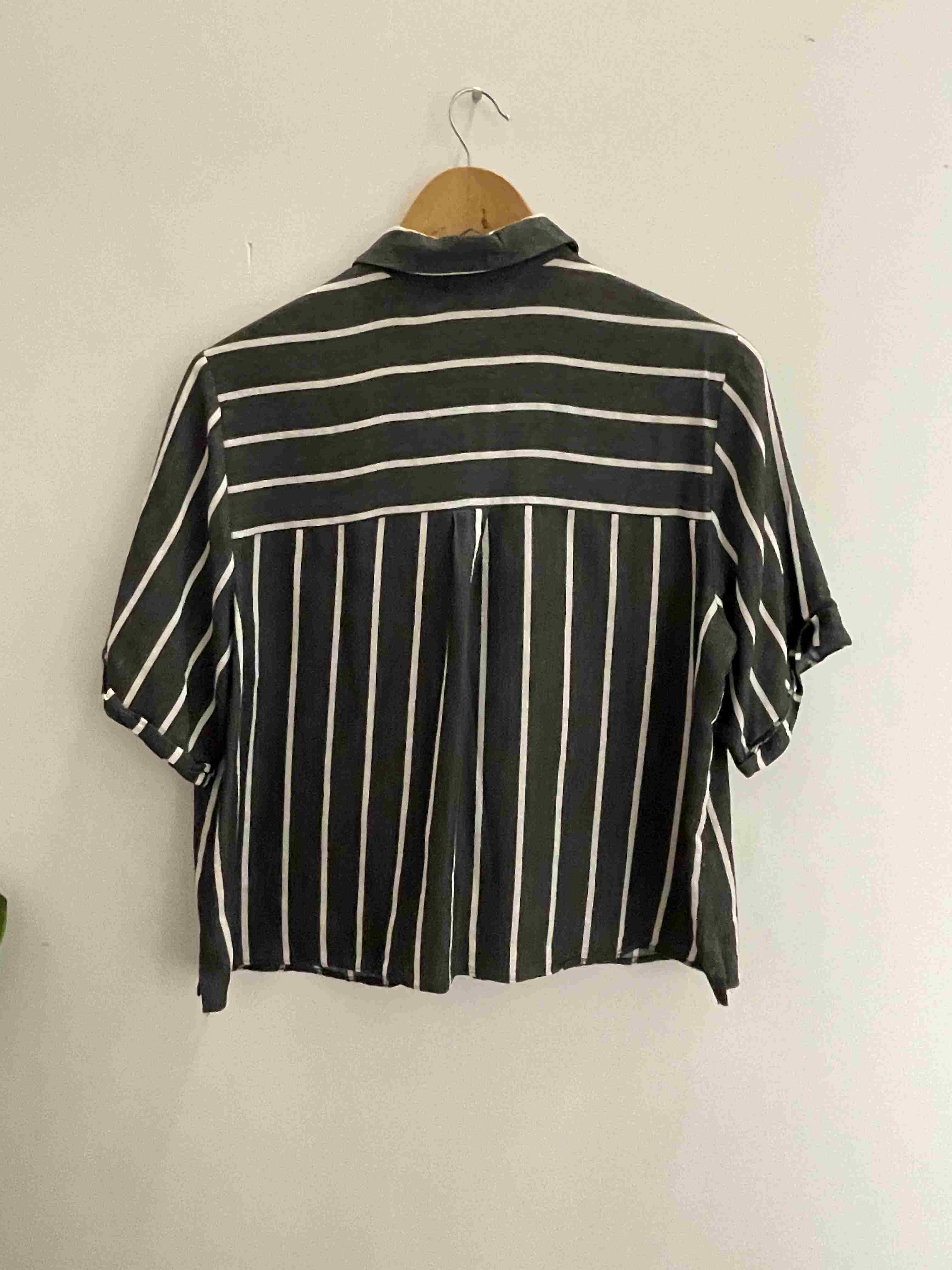Vintage river island grey vertical stripe police shirt size 12